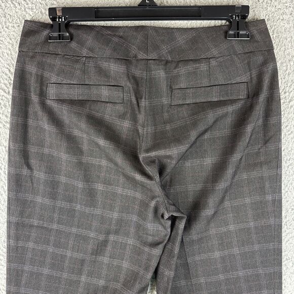 Focus 2000 Pants Women's 6P Petite Plaid Gray Straight Leg Career Workwear - Picture 9 of 12